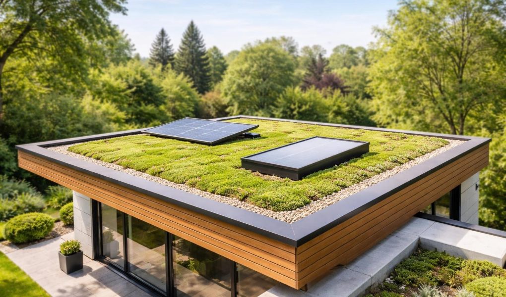 toit-plat-maison-moderne-jardin-verdoyant