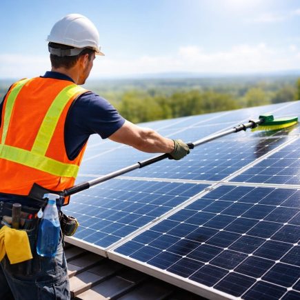technicien-toit-panneaux-solaires-ciel-clair