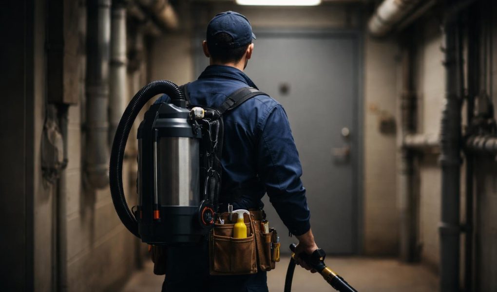 technicien-dos-equipement-nettoyage-sous-sol