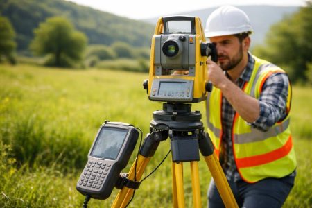 geometre-equipement-mesure-terrain-verdoyant