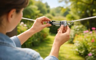 personne-tendeur-linge-jardin-ensoleille